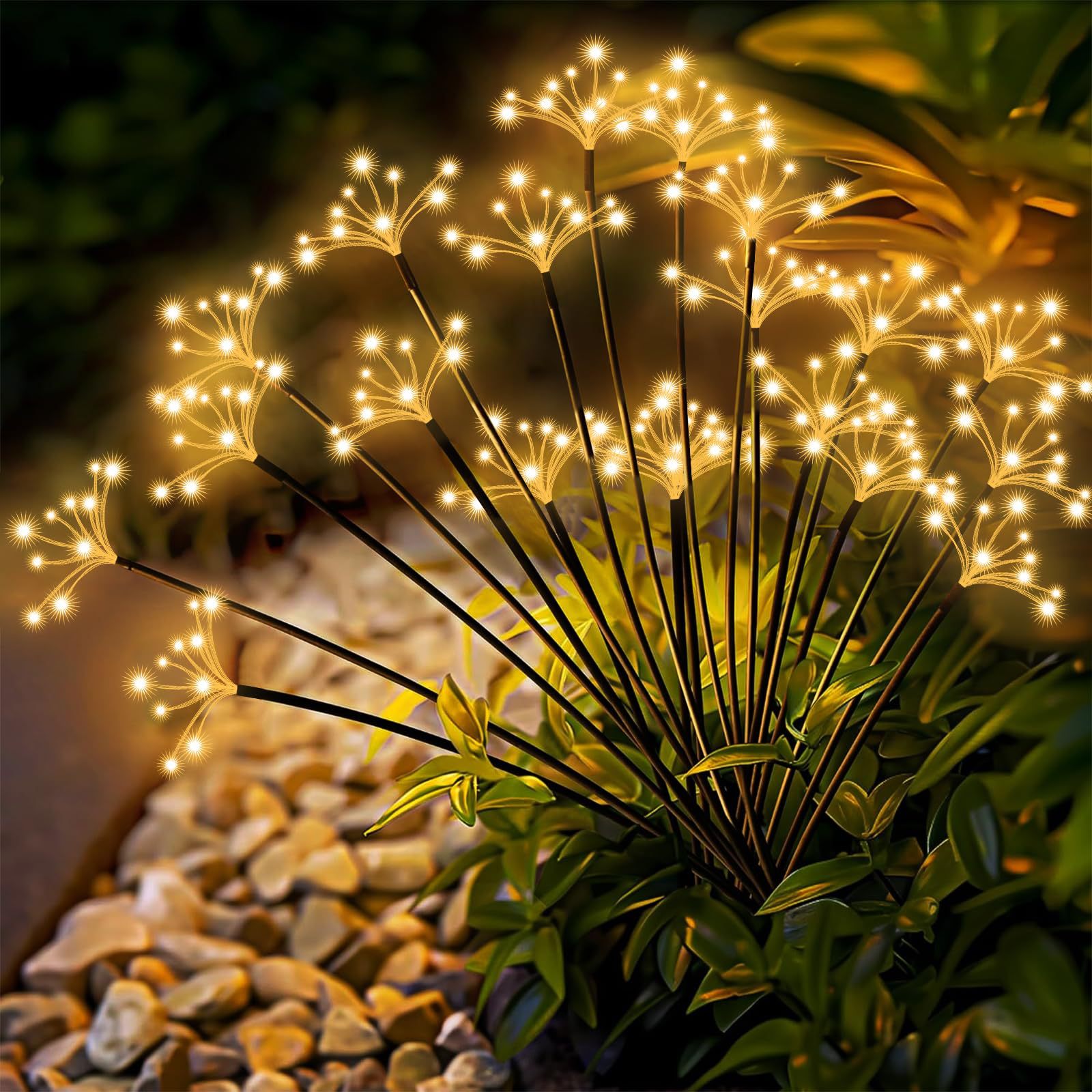 Outdoor Lighting Wedding Decor - 2 個ソーラーガーデンライトホタルスパークリングスター花火ライト防水屋外中庭装飾ランプ DIY ホームデコレーション