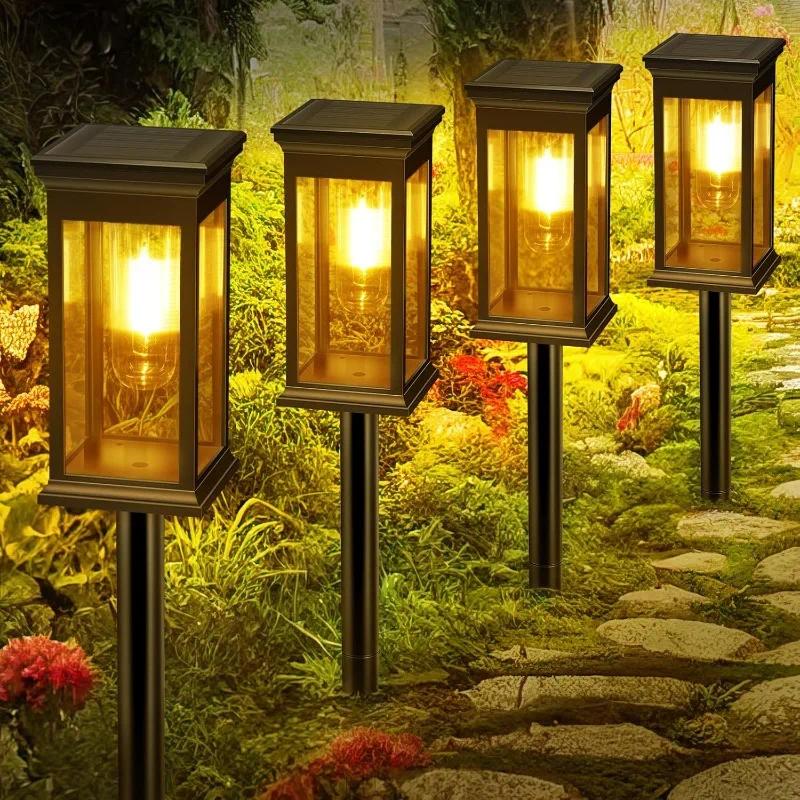 Outdoor Lighting Wedding Decor - 4個セット ソーラーパスウェイライト 屋外ソーラーライト ガーデンライト 歩道 広場