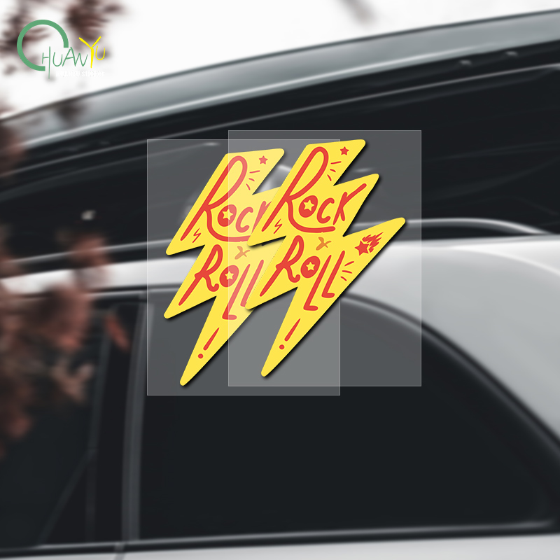 Unique Lighting Decor - ロックライトニングカーステッカー音楽シンボルユニークな創造的な装飾フルボディ防水デカール