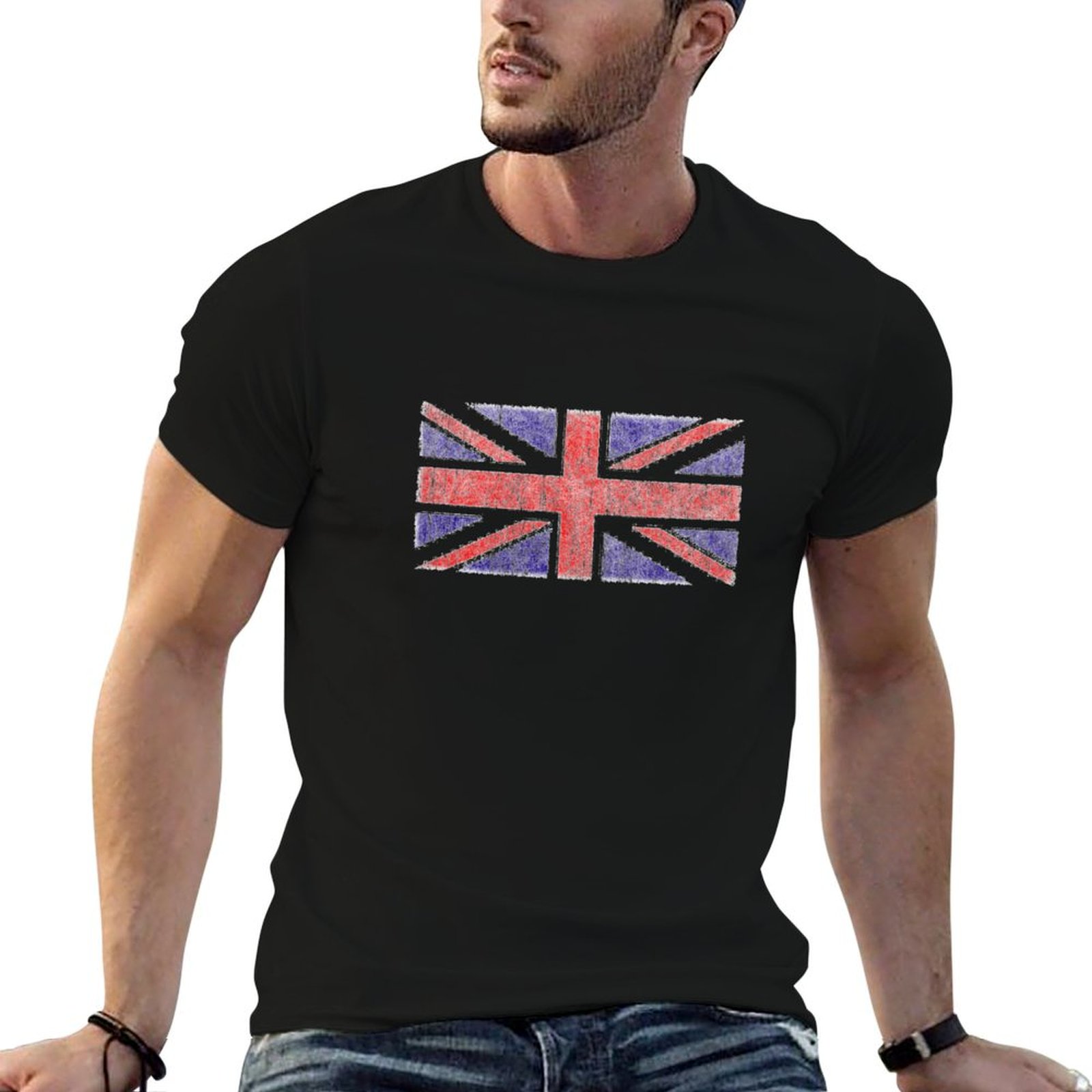 Union Lighting & Decor Reviews - ヴィンテージ英国ユニオンジャック旗Tシャツライトアスレチック半袖Tシャツ