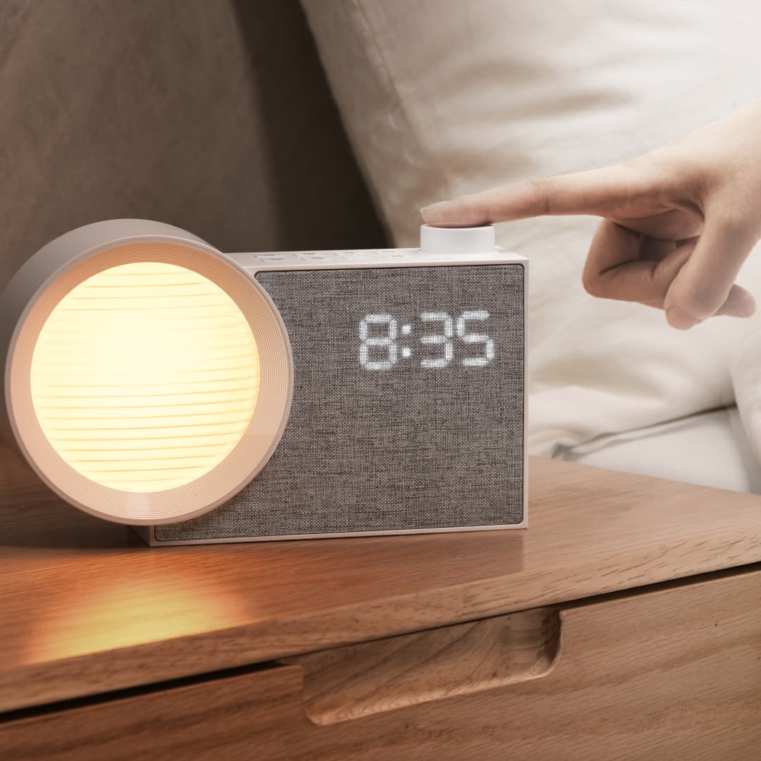Decor Lighting Table Lamps - WILIT LEDナイトライト目覚まし時計、ホワイトノイズ＆タイマー付きベッドサイドランプ - 温かみのある雰囲気の寝室装飾ギフト、ムードライト、睡眠用ライト