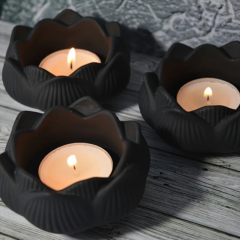 Candle Holder Set - 1pc DIY 蓮の花シリコーン樹脂金型キャンドルホルダー/ティーライトホルダー/ジュエリーボックスシリコーン金型を作るため