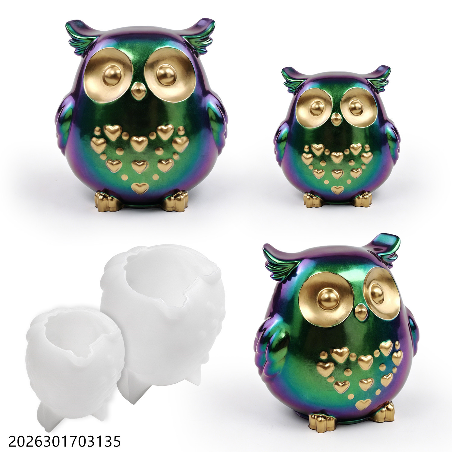 Candle Holder Set - フクロウシリコンモールド 3D鳥型セット DIYエポキシ樹脂石膏セメント石鹸作り香り付きキャンドルホルダークラフトギフト用