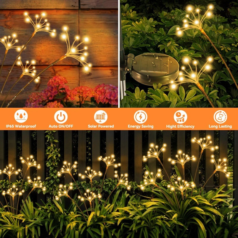 2 個ソーラーガーデンライトホタルスパークリングスター花火ラ - Outdoor Lighting Wedding Decor のレビューと価格