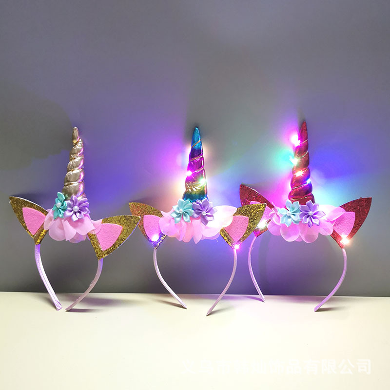 新しいハロウィンかわいいユニコーンヘッドバンド女の子用ライト - Unique Lighting Decor のレビューと価格