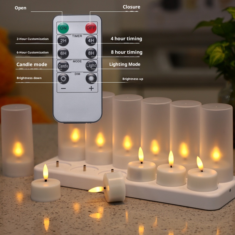 4/6/12 個充電式 LED ティーライトキャンドル リモ - Outdoor Lighting Wedding Decor のレビューと価格