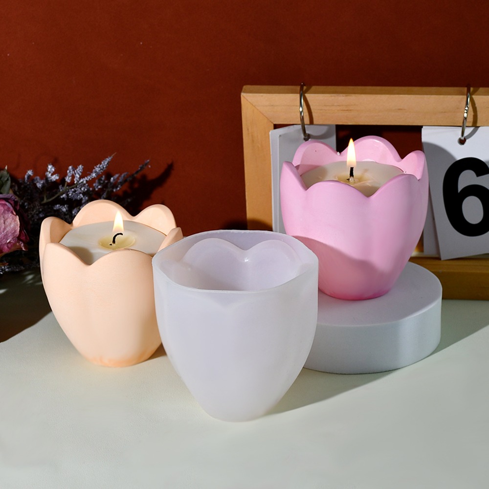 チューリップキャンドルホルダーシリコーン金型花樹脂石鹸箱作成 - Candle Holder Set のレビューと価格