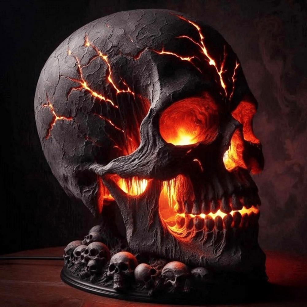 ハロウィン溶岩石スカルランプ スカルデスクランプ 不気味なL - Unique Lighting Decor のレビューと価格