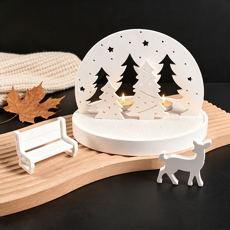 クリスマスエルクティーライトキャンドルホルダーシリコンモール - Candle Holder Set のレビューと価格