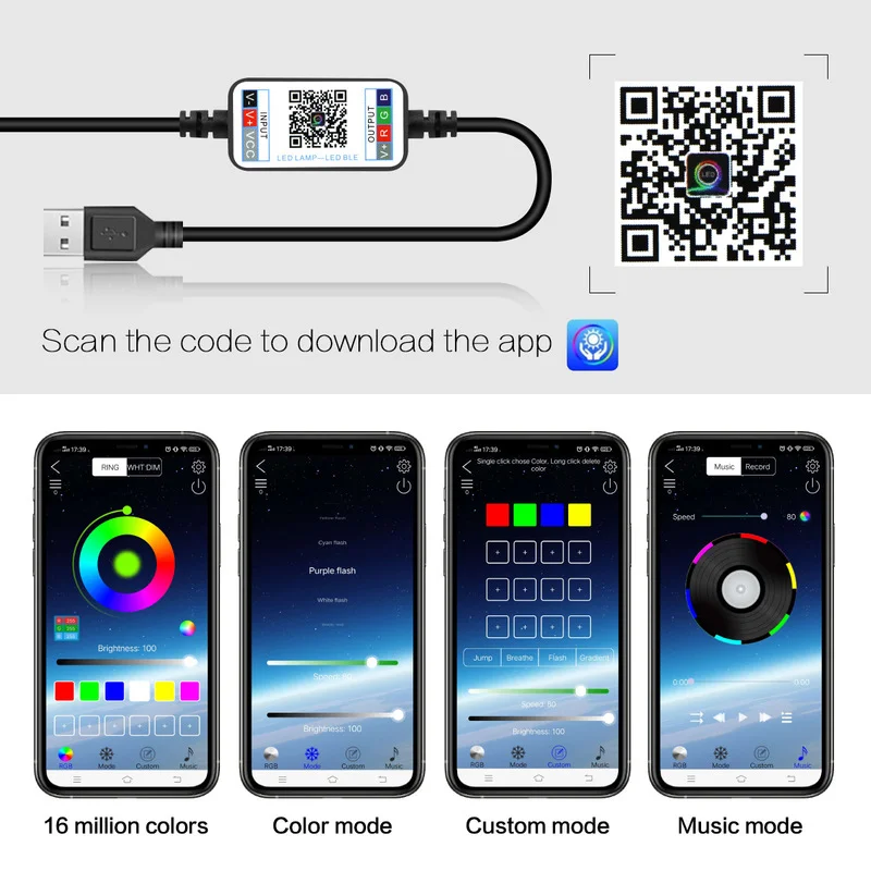 USB LED ストリングライトスマートガーランド Blue - Outdoor Lighting Wedding Decor のレビューと価格