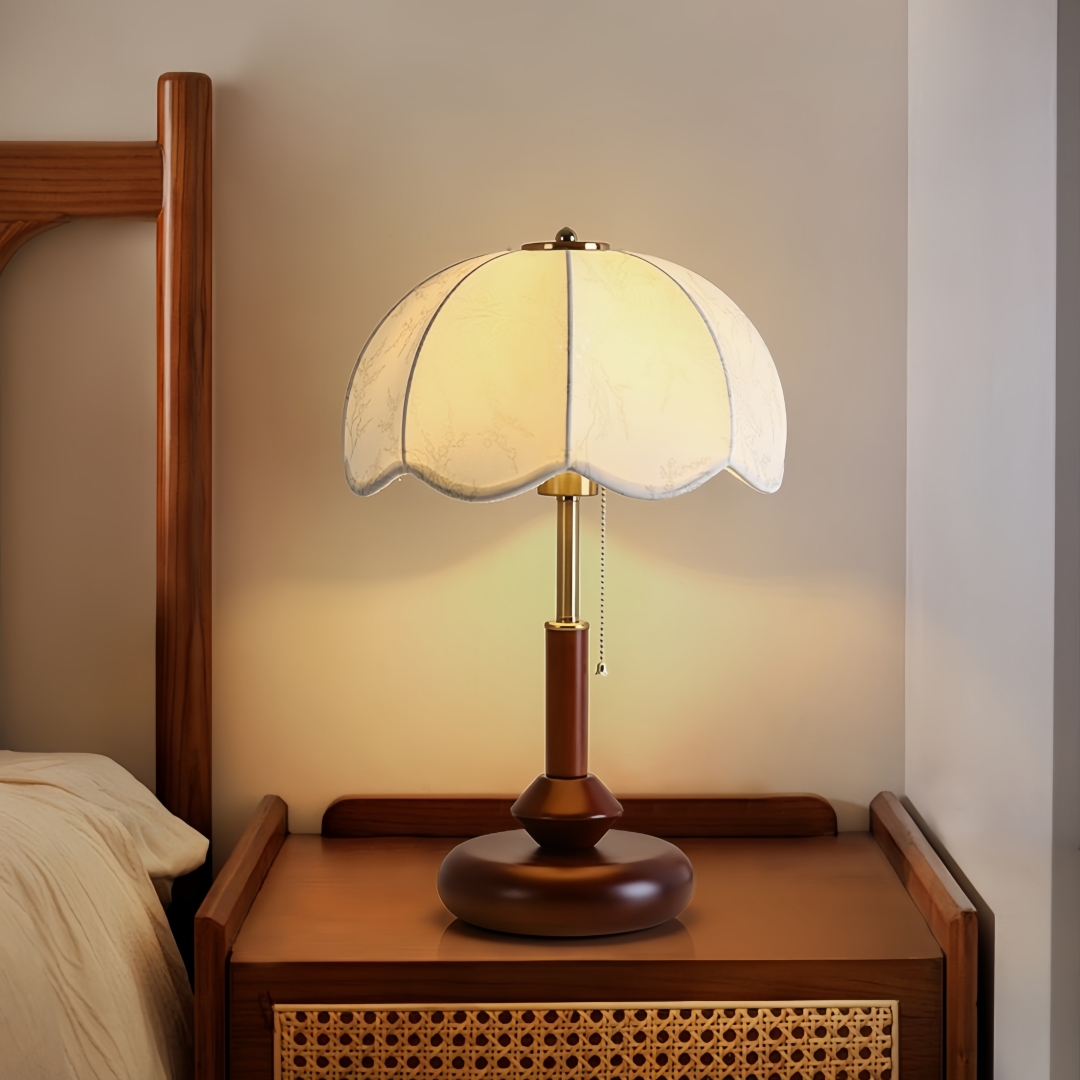 ヴィンテージスカラップドームテーブルランプ寝室ナイトスタンド - Decor Lighting Table Lamps のレビューと価格