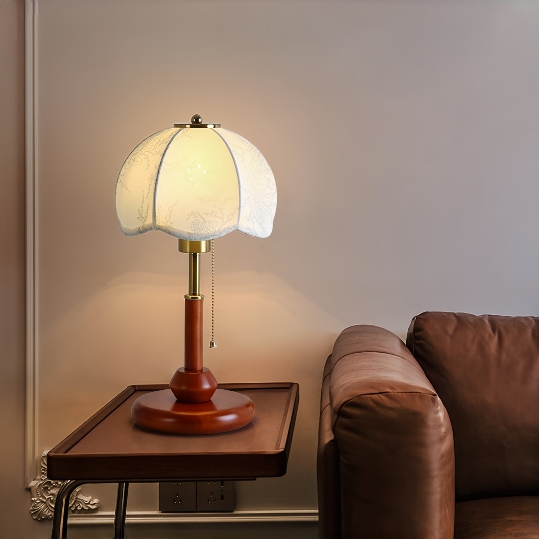 ヴィンテージスカラップドームテーブルランプ寝室ナイトスタンド - Decor Lighting Table Lamps のレビューと価格