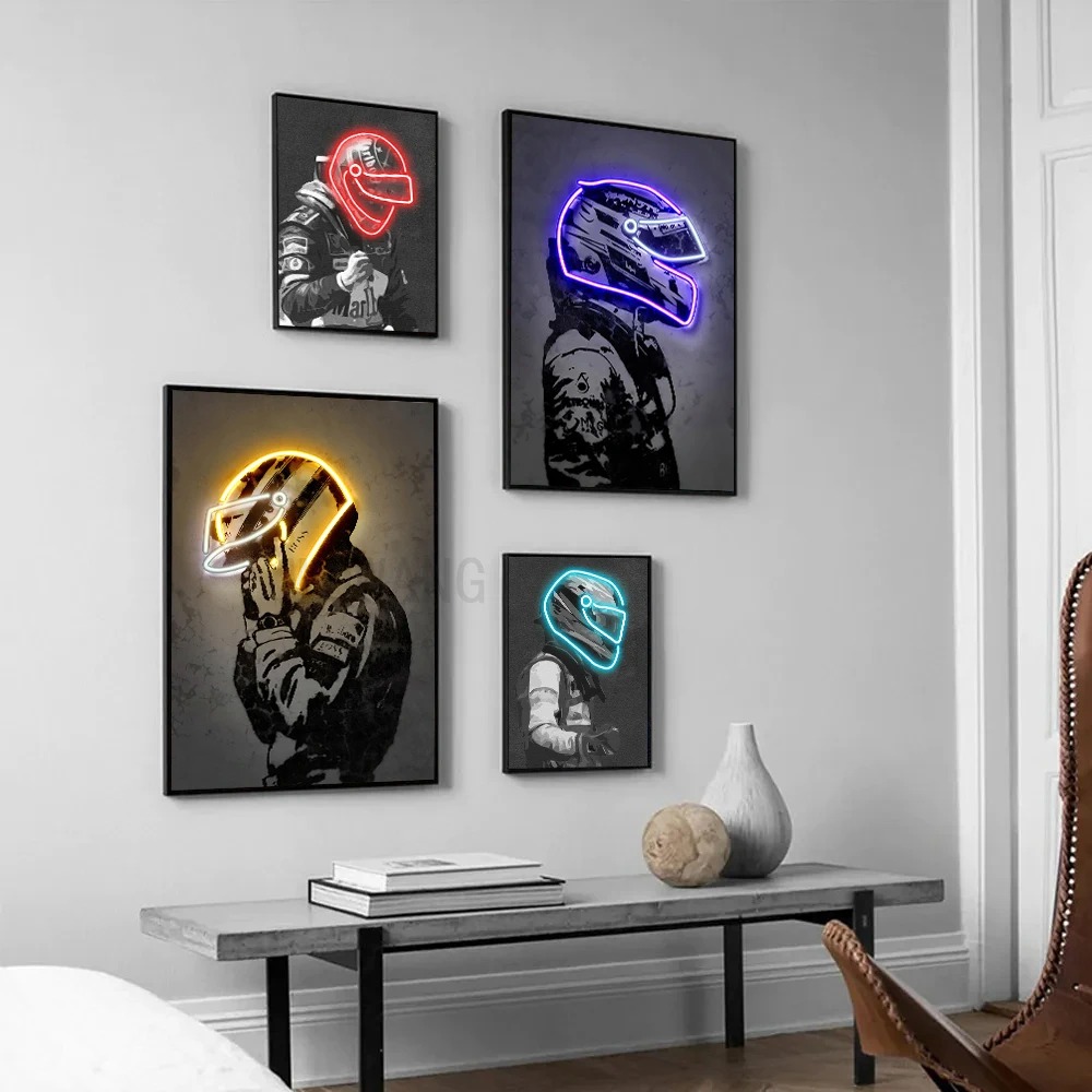 レトログラフィティファッションネオンライト効果オートバイヘル - Lighting Effect Home Decor のレビューと価格