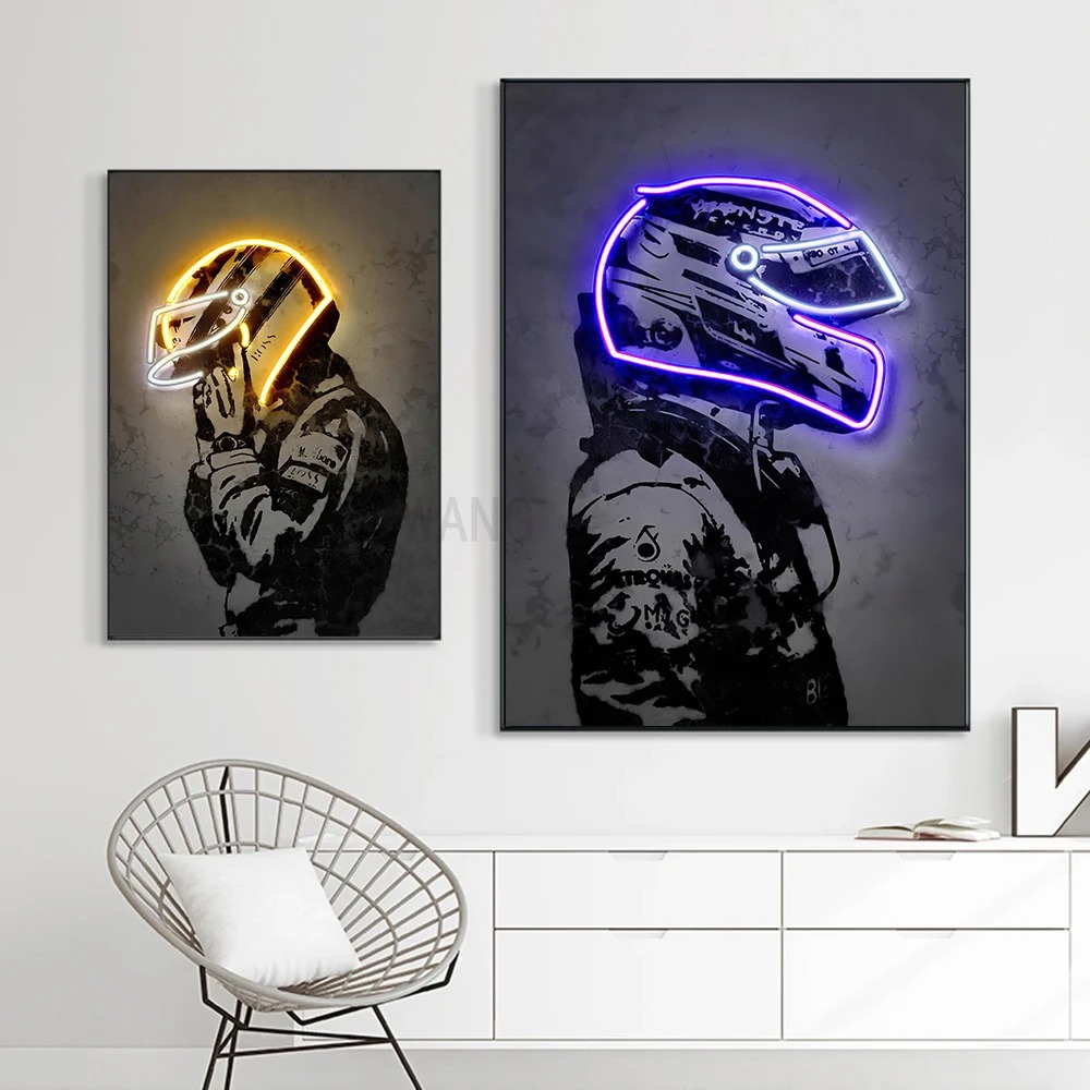 レトログラフィティファッションネオンライト効果オートバイヘル - Lighting Effect Home Decor のレビューと価格