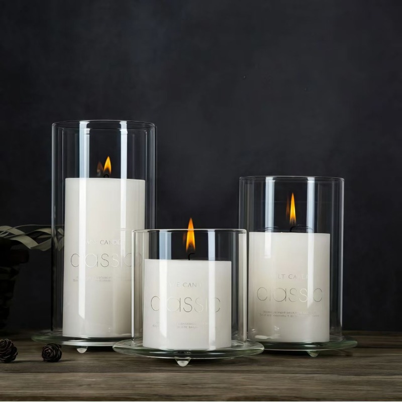 大型ハリケーンキャンドルホルダー-ガラスシリンダー-オープン - Candle Holder Set のレビューと価格