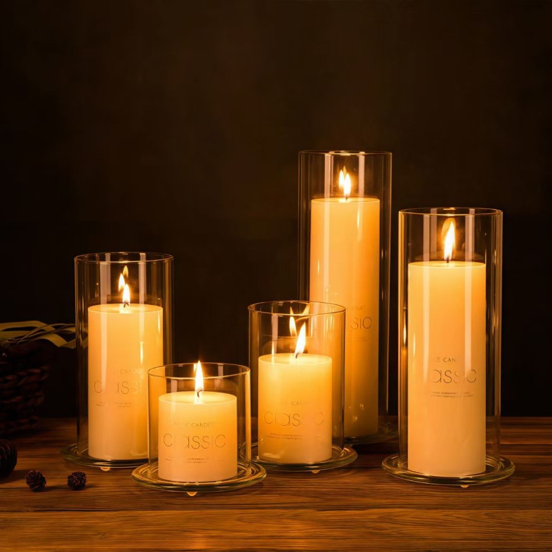 大型ハリケーンキャンドルホルダー-ガラスシリンダー-オープン - Candle Holder Set のレビューと価格