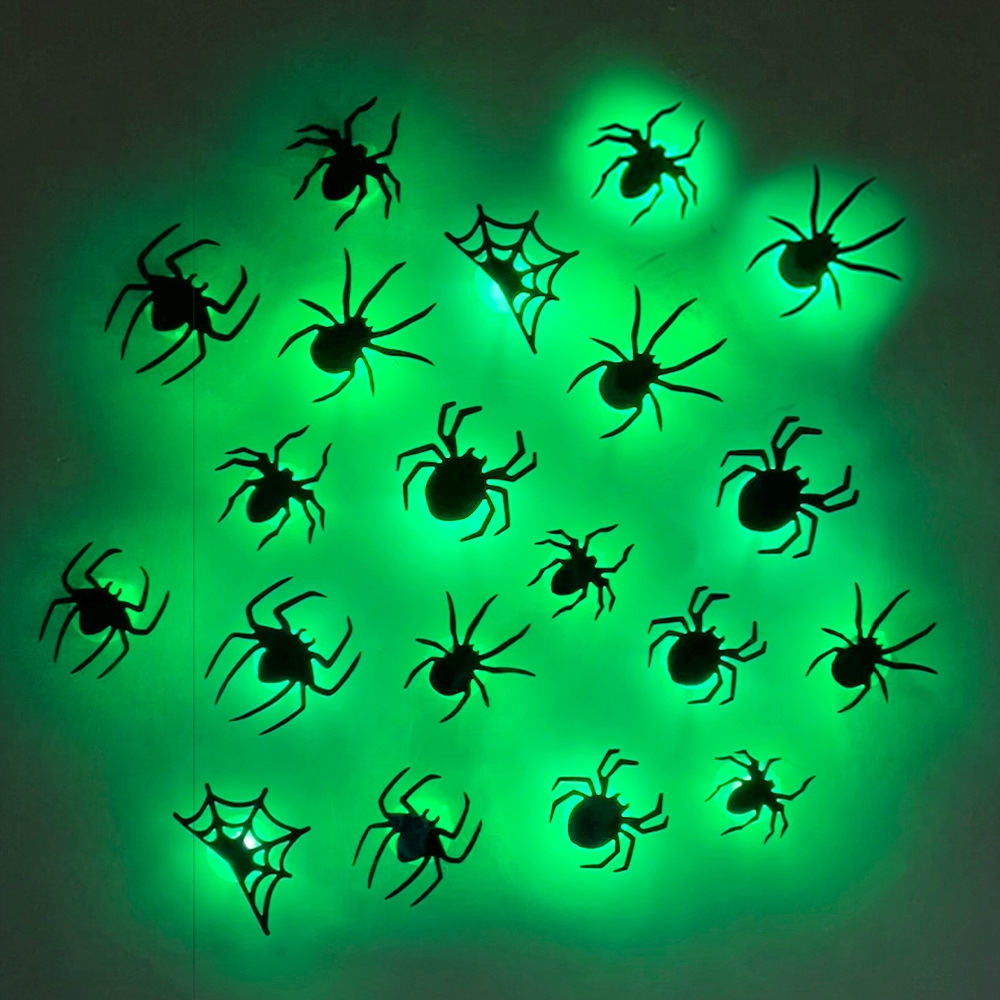 ハロウィン LED コウモリ クモ デコレーション 暗闇で光 - Outdoor Lighting Wedding Decor のレビューと価格