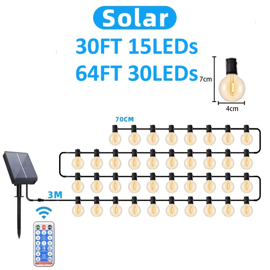 LED屋外ライトストリング 64フィート G40 ガーデンテ - Outdoor Lighting Wedding Decor のレビューと価格
