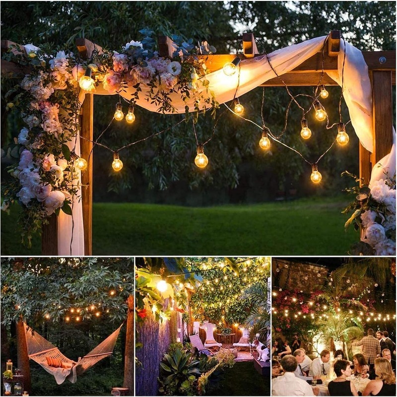 LED屋外ライトストリング 64フィート G40 ガーデンテ - Outdoor Lighting Wedding Decor のレビューと価格