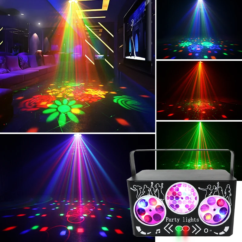 LED レーザー投影舞台照明 RGBW DJ ディスコパーテ - Lighting Effect Home Decor のレビューと価格