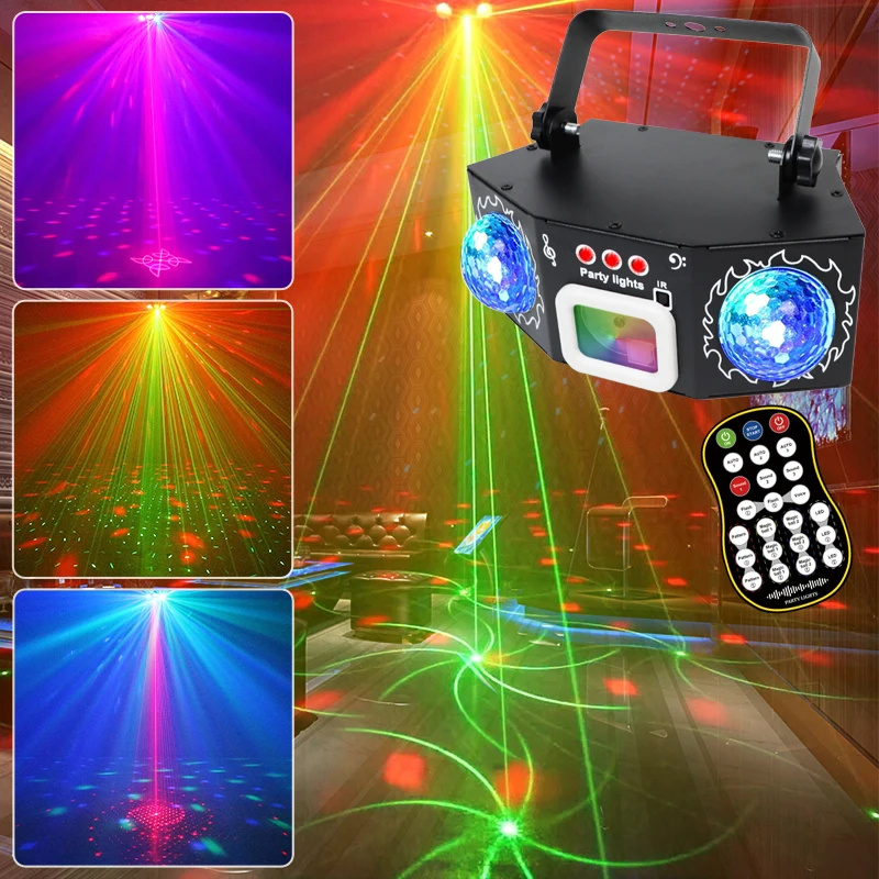 LED レーザー投影舞台照明 RGBW DJ ディスコパーテ - Lighting Effect Home Decor のレビューと価格