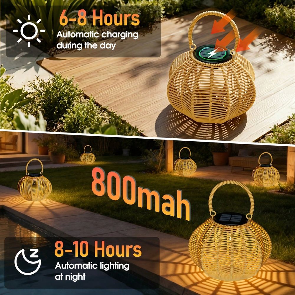 ラタン製ソーラーアンビエントライト、家の装飾用、吊り下げラン - Outdoor Lighting Wedding Decor のレビューと価格