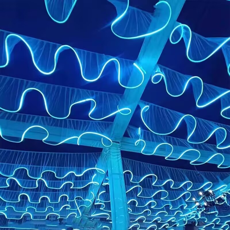 結婚式の天井装飾 屋外LED発光ウェーブガーゼカーテン スト - Outdoor Lighting Wedding Decor のレビューと価格