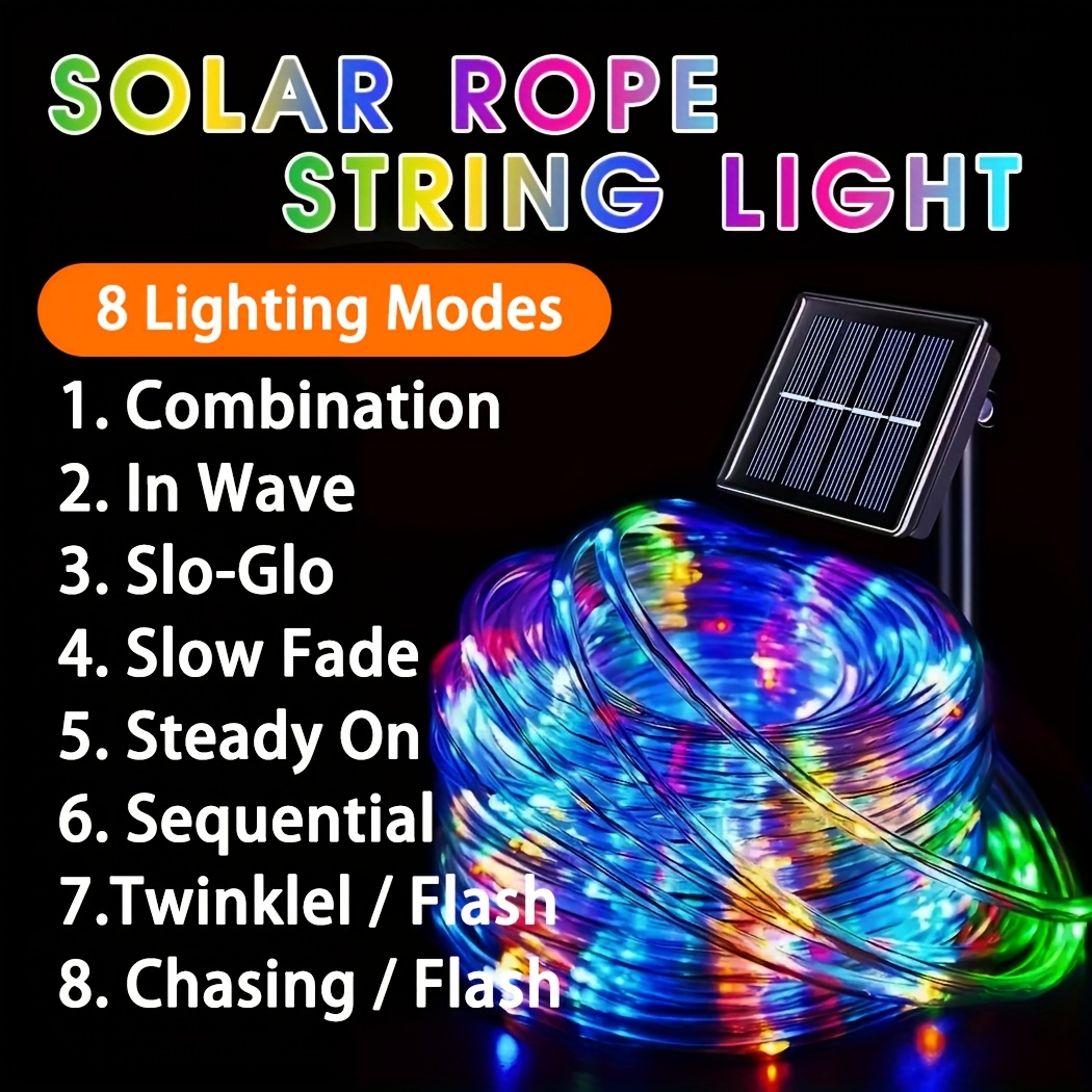 屋外ソーラーLEDフェアリーライト防水ロープチューブストリン - Outdoor Lighting Wedding Decor のレビューと価格
