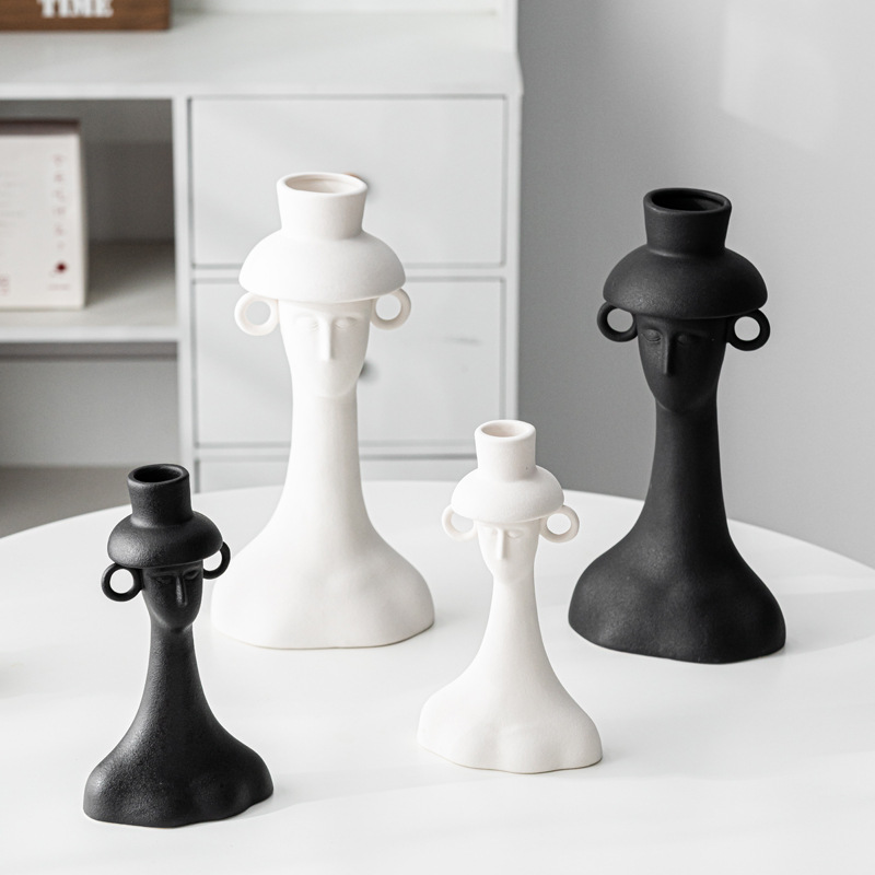 ライトラグジュアリー人型セラミックフラワーベース、クリエイテ - Home Decor Lighting Wholesale のレビューと価格