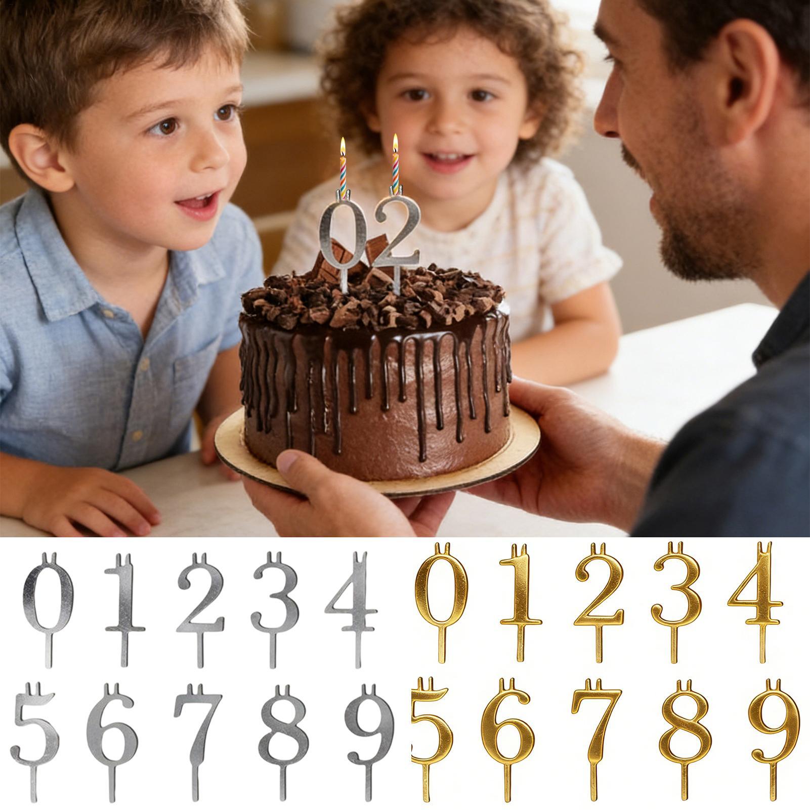 10個入り 0-9 数字ケーキトッパー メタルナンバーキャン - Candle Holder Set のレビューと価格